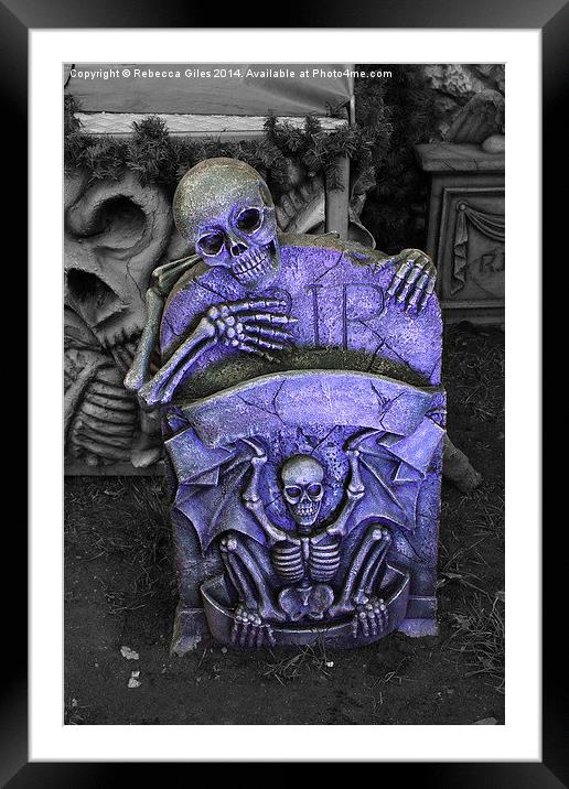  R.I.P tombstone Framed Mounted Print by Rebecca Giles