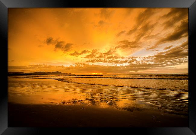  Tropical Beach Sunset Framed Print by Lee Wilson
