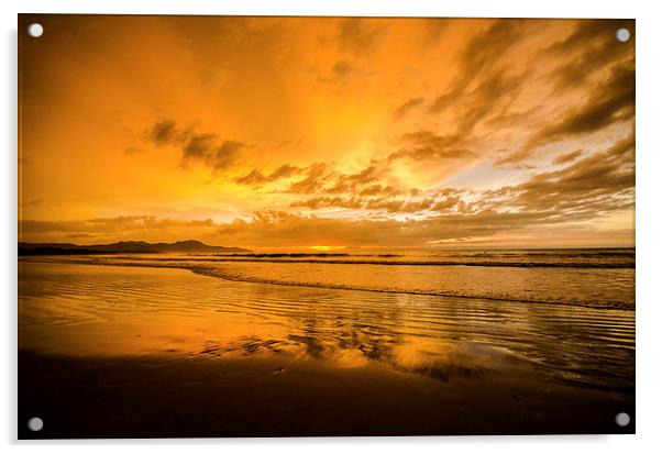  Tropical Beach Sunset Acrylic by Lee Wilson