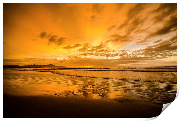  Tropical Beach Sunset Print by Lee Wilson