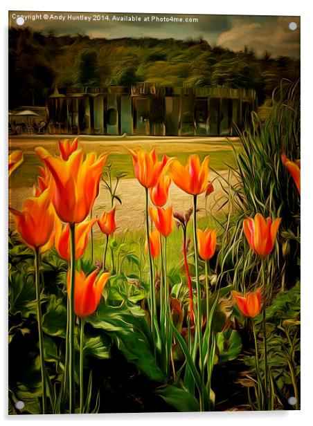  Tulips in the Park Acrylic by Andy Huntley