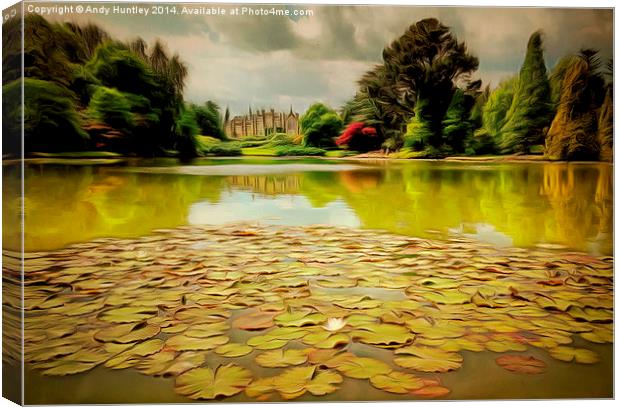  Lily pads on Lake at Sheffield Park Canvas Print by Andy Huntley