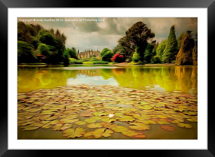 Lily pads on Lake at Sheffield Park Framed Mounted Print by Andy Huntley