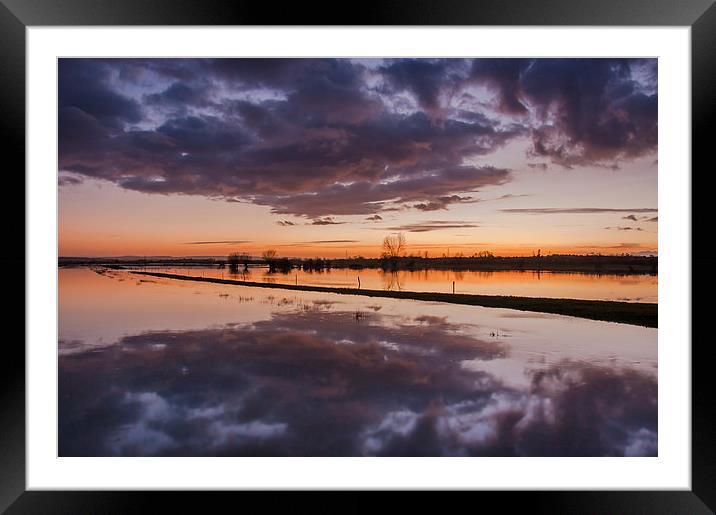  Flooded Levels in Somerset Framed Mounted Print by Bob Small