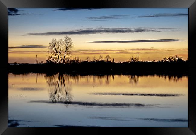Flooded Levels in Somerset  Framed Print by Bob Small