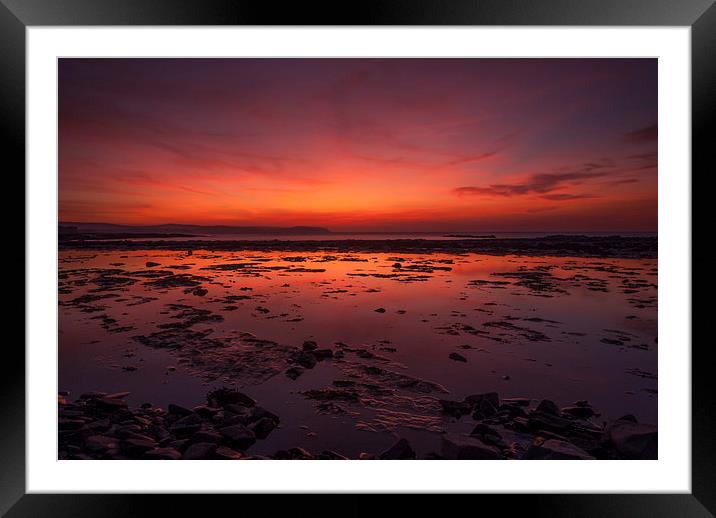  Kilve Beach at Sunset Framed Mounted Print by Bob Small