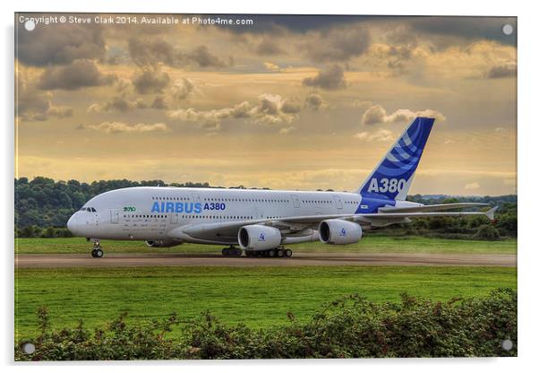  Airbus A380 - Evening Taxi Acrylic by Steve H Clark