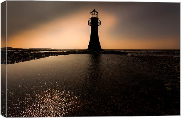  Whiteford lighthouse Gower Canvas Print by Leighton Collins