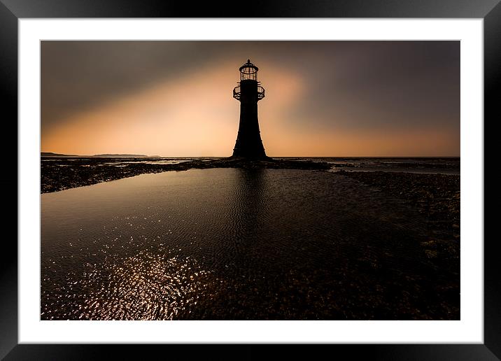  Whiteford lighthouse Gower Framed Mounted Print by Leighton Collins