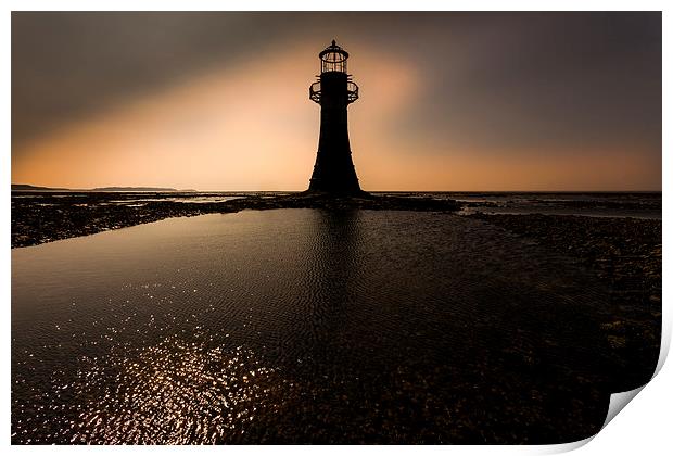  Whiteford lighthouse Gower Print by Leighton Collins