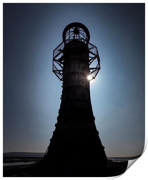  Whiteford lighthouse north Gower Print by Leighton Collins