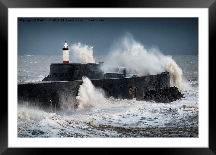  Stormy Sea at Newhaven Lighthouse Framed Mounted Print by Martin Parratt