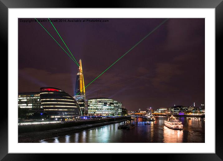  Laser Show at the Shard Framed Mounted Print by Martin Parratt