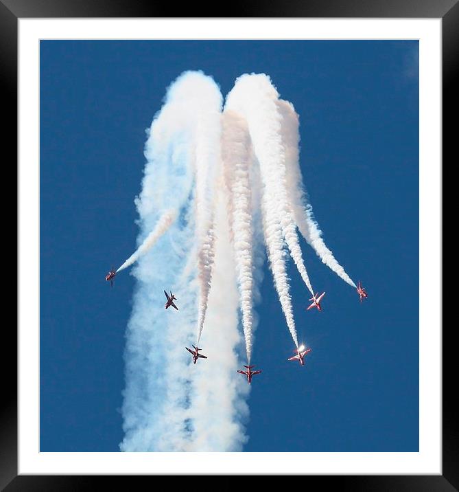  Red Arrows Vertical Break Framed Mounted Print by Philip Catleugh