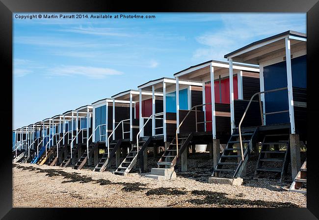  Colourful Beach Huts at Southend, Essex, UK Framed Print by Martin Parratt