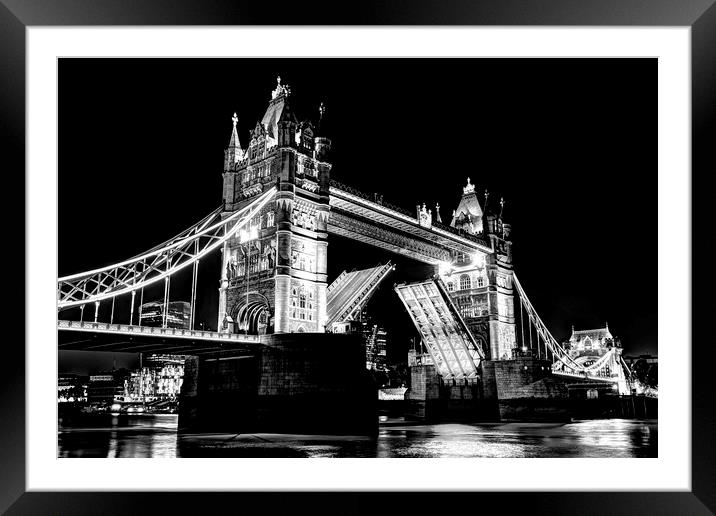 Tower Bridge Opening Framed Mounted Print by David Pyatt