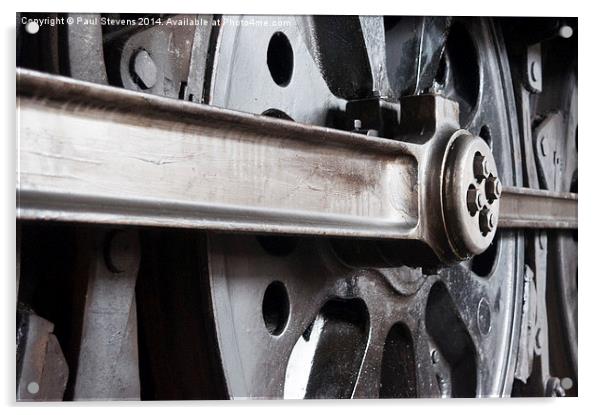 Steam train wheel Acrylic by Paul Stevens