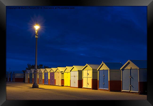  Hove Beach Huts at Night Framed Print by Martin Parratt