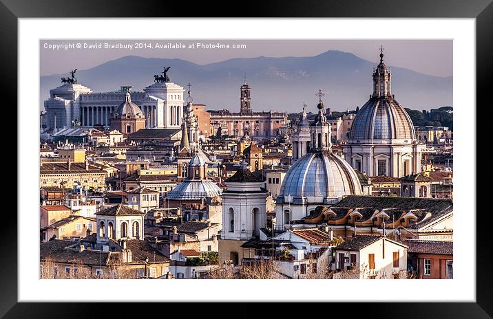  Rome Rooftops Framed Mounted Print by David Bradbury