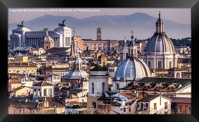  Rome Rooftops Framed Print by David Bradbury