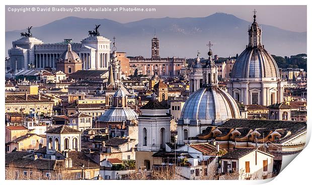  Rome Rooftops Print by David Bradbury
