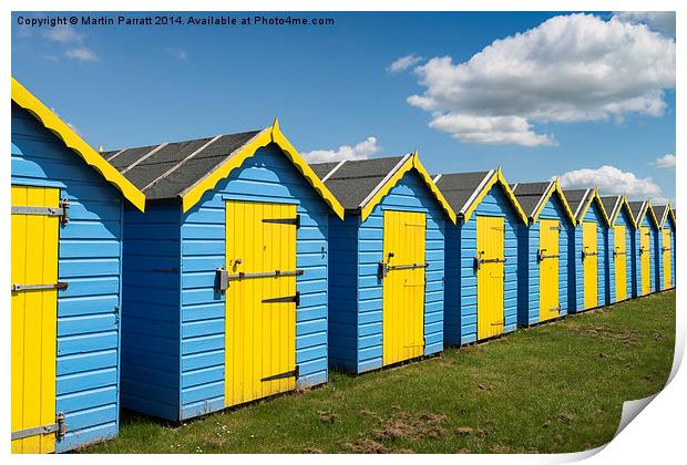 Bognor Regis Beach Huts Print by Martin Parratt
