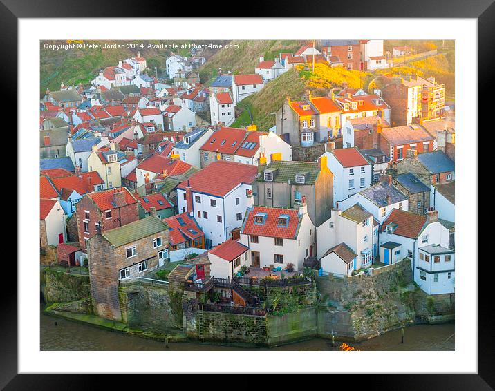  Staithes Fishing Village Evening Framed Mounted Print by Peter Jordan