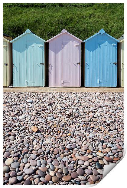 Budleigh Salterton Beach Huts Print by Martin Parratt