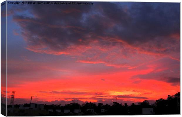  Sunset over La Urbana Canvas Print by Paul Williams