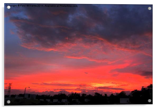  Sunset over La Urbana Acrylic by Paul Williams