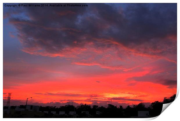  Sunset over La Urbana Print by Paul Williams