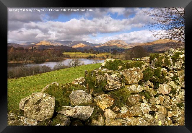 View Over The Stone Wall Latterbarrow Framed Print by Gary Kenyon