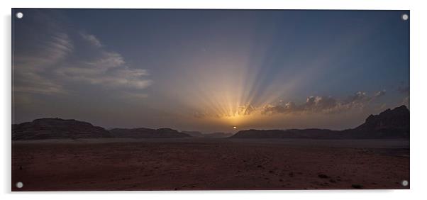  Sunset at Wadi Rum Jordan  Acrylic by Richie Miles