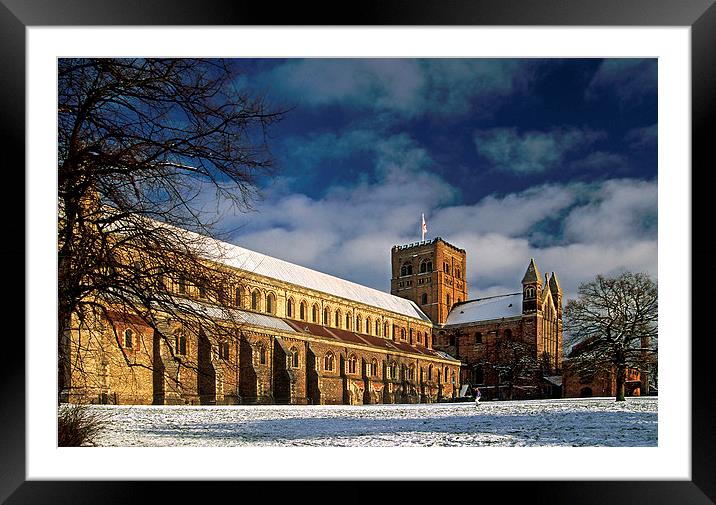  St Albans Abbey in the Snow Framed Mounted Print by Ian Duffield