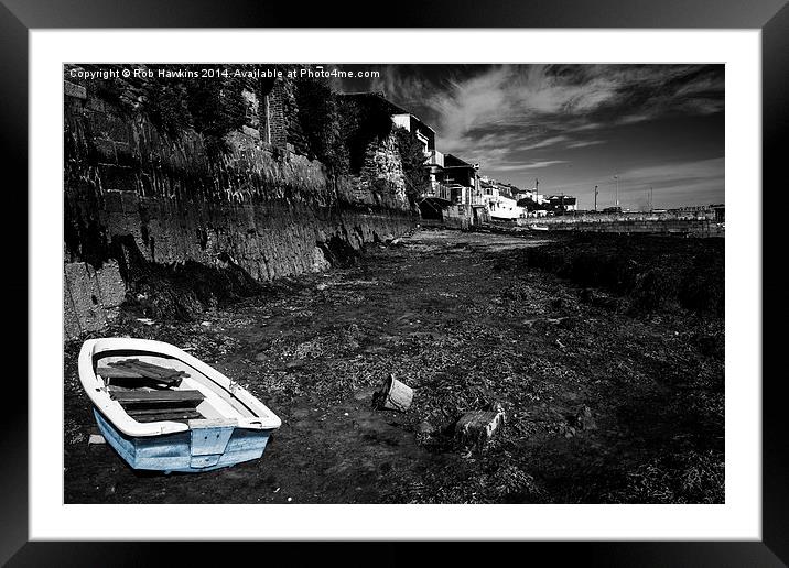  Falmouth blue boat  Framed Mounted Print by Rob Hawkins