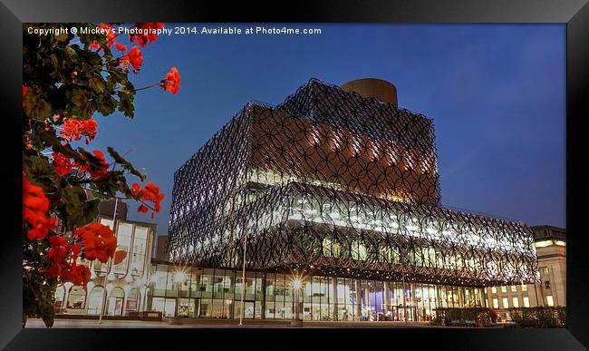 Birmingham Library By Night Framed Print by rawshutterbug 