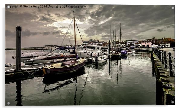  Quayside Dawn Acrylic by Simon Gray