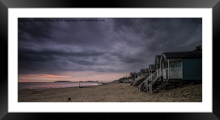  Moody Sky over Wells Beach Framed Mounted Print by Simon Gray