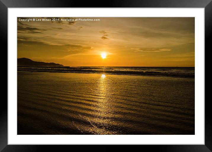  Beach Sunset Framed Mounted Print by Lee Wilson