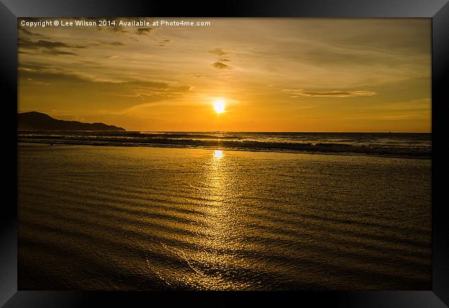  Beach Sunset Framed Print by Lee Wilson