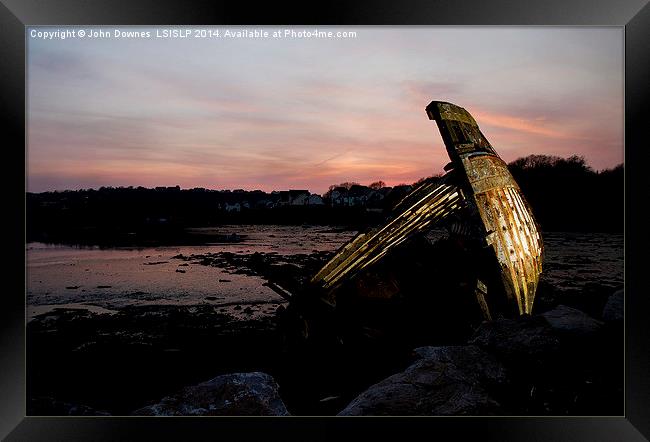  The Old Wreck Framed Print by John Downes