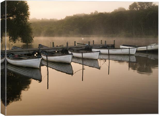 Misty morning at the Eels Foot Canvas Print by Stephen Mole