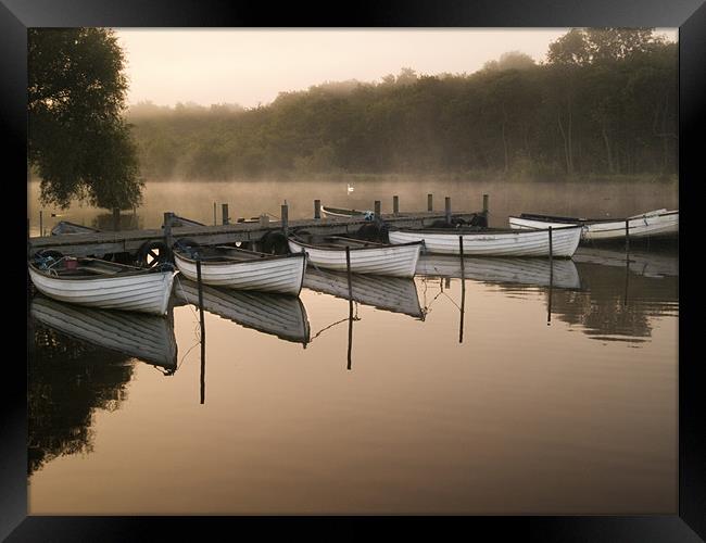 Misty morning at the Eels Foot Framed Print by Stephen Mole