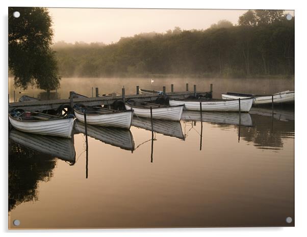 Misty morning at the Eels Foot Acrylic by Stephen Mole