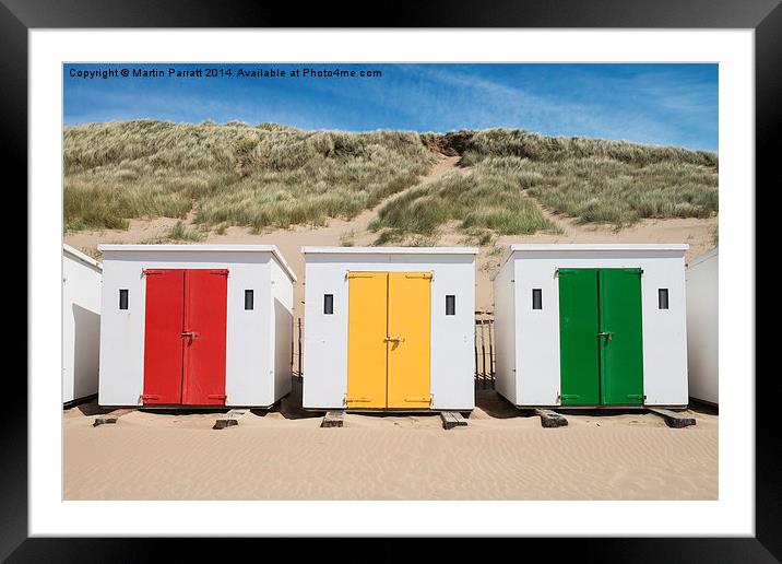 Woolacombe Beach Huts Framed Mounted Print by Martin Parratt