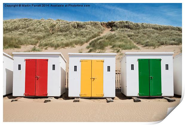 Woolacombe Beach Huts Print by Martin Parratt