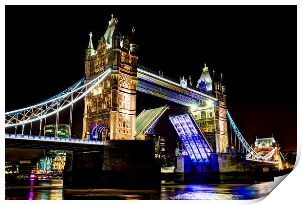 Tower Bridge Opening Print by David Pyatt