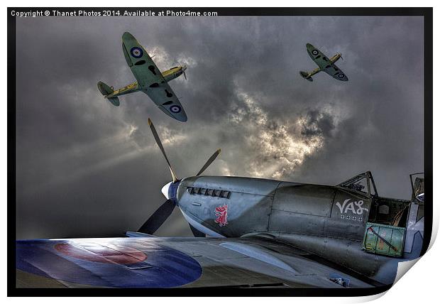  Spitfires Print by Thanet Photos