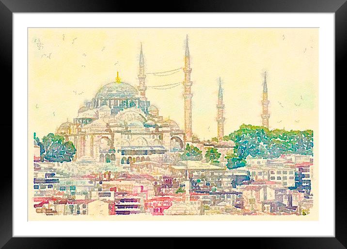  Blue Mosque, Istanbul, Turkey Framed Mounted Print by Scott Anderson
