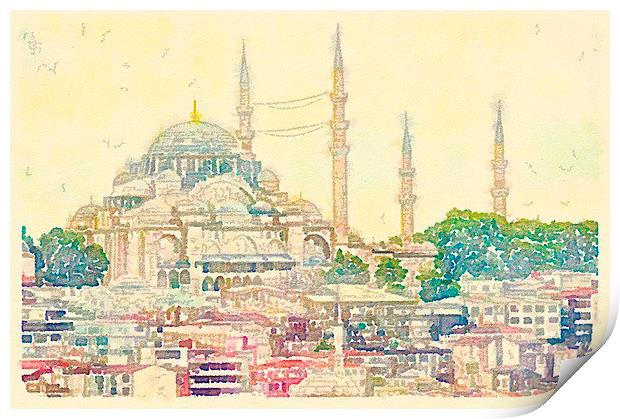  Blue Mosque, Istanbul, Turkey Print by Scott Anderson